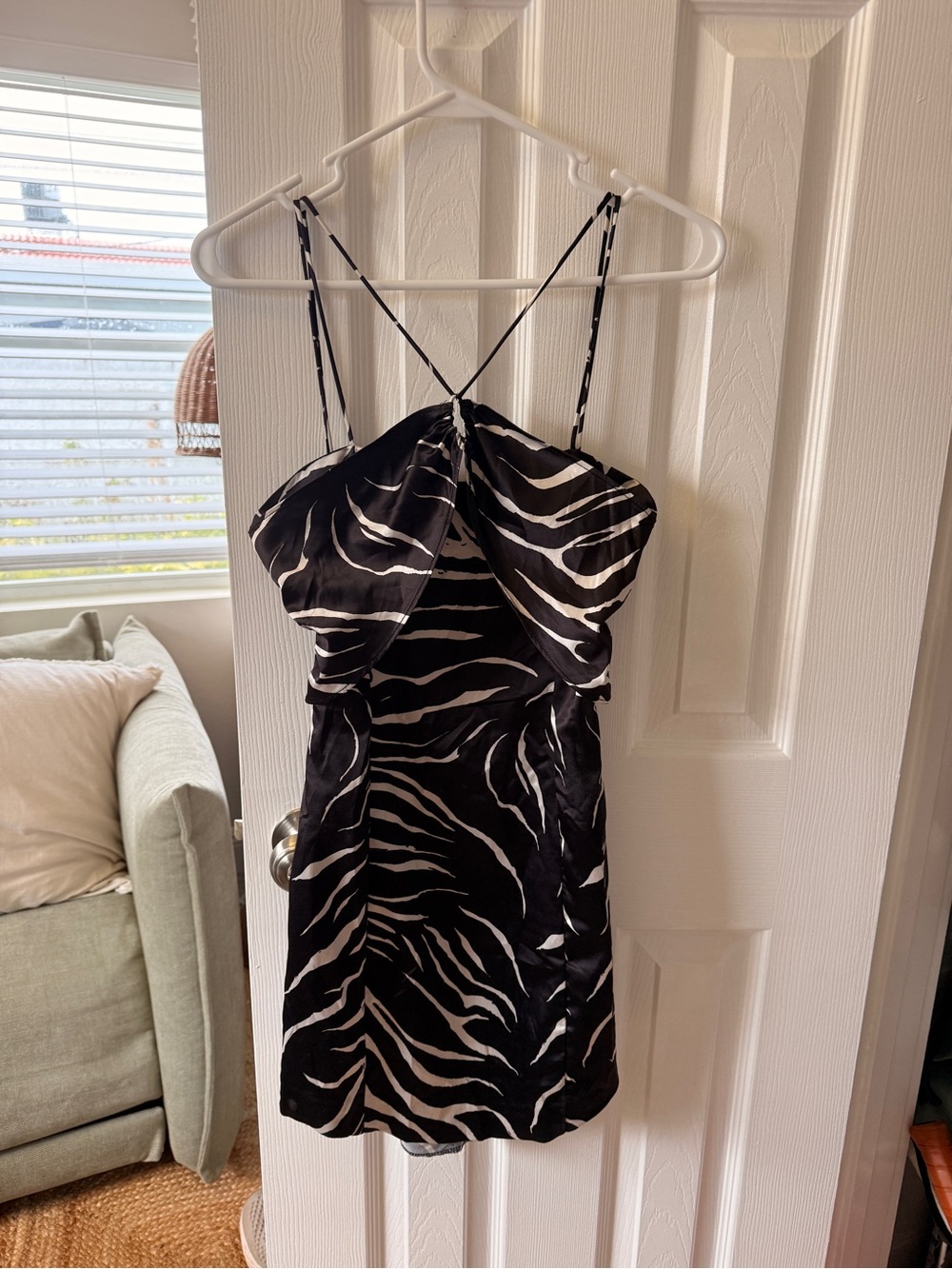 Zara Black and White Zebra Print Mini Dress